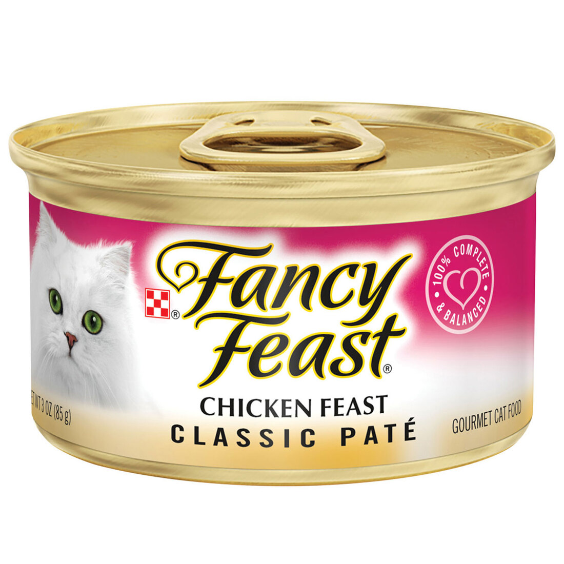 Purina Fancy Feast Classic Grain Free Pate Wet Cat Food, Chicken Feast - 3 Ounce Can