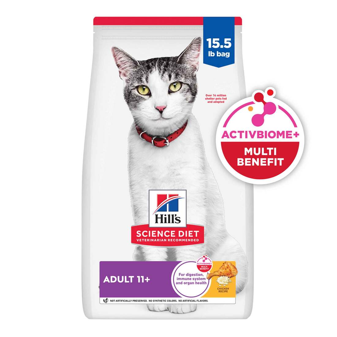 Hill's Science Diet Senior 11+ Chicken Recipe Dry Cat Food, 15.5 Pound Bag