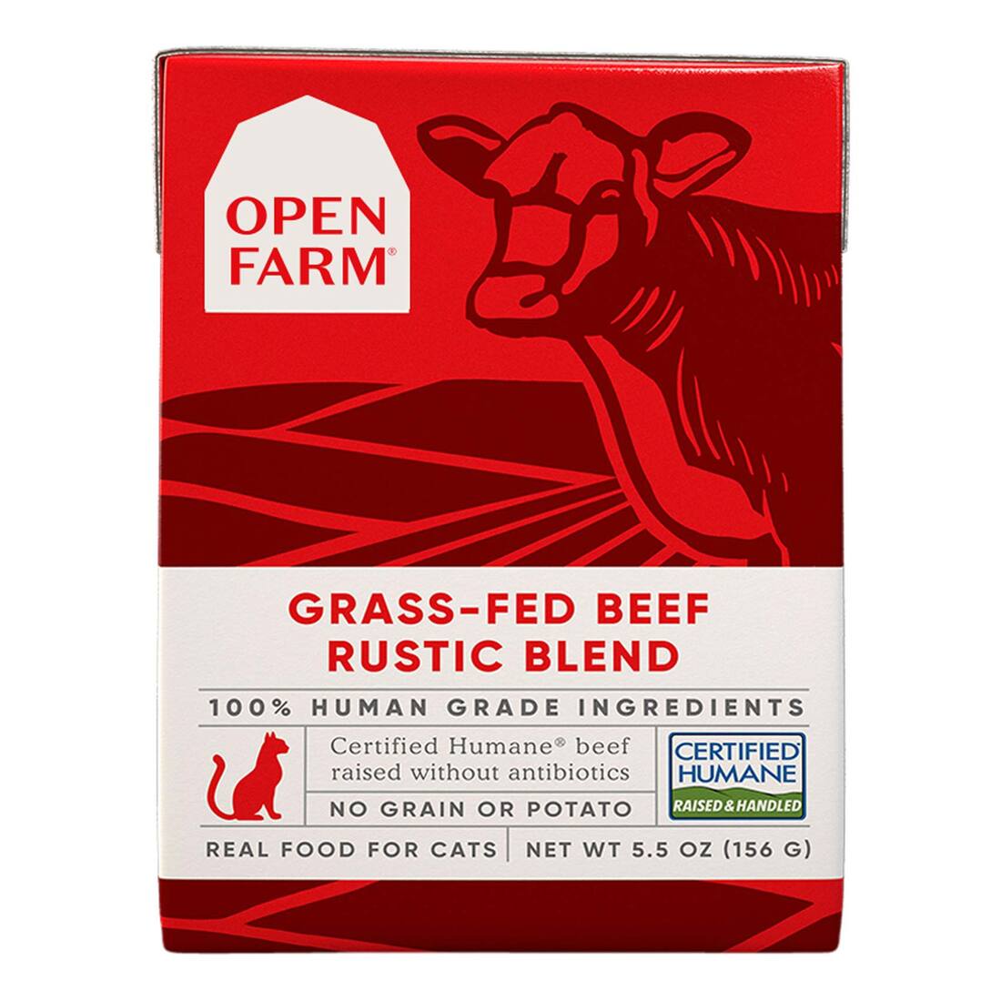 Open Farm Rustic Blend Wet Cat Food, Grain Free Grass-Fed Beef, 5.5 Ounces