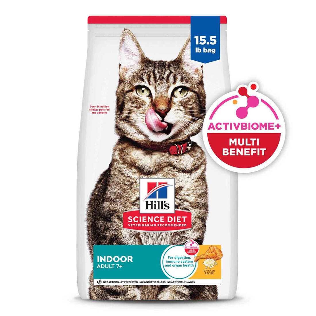 Hill's Science Diet Senior 7+ Indoor Chicken Recipe Dry Cat Food, 15.5 Pound Bag
