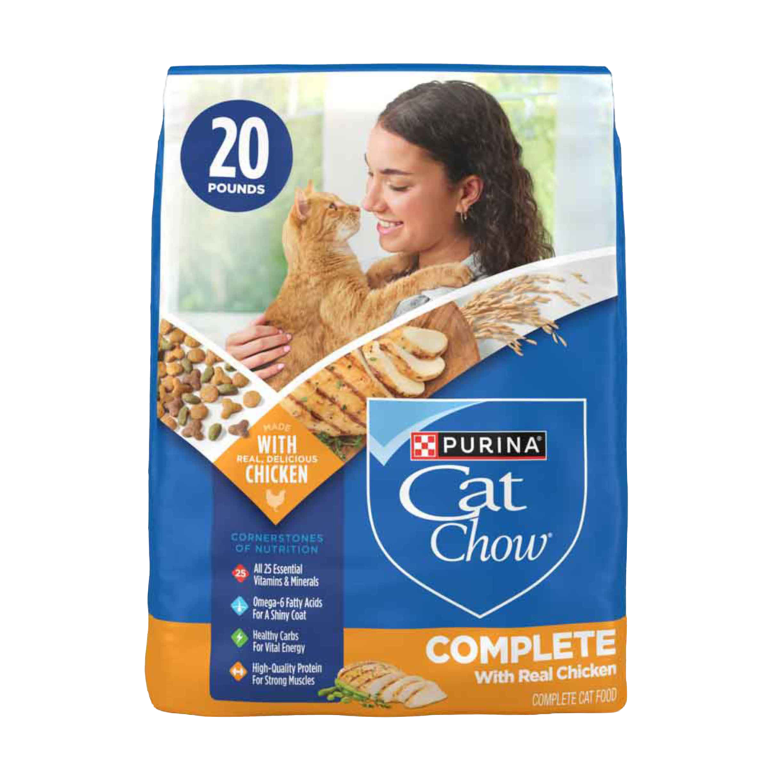 Purina Cat Chow Complete High Protein Dry Cat Food With Real Chicken - 20 Pound Bag