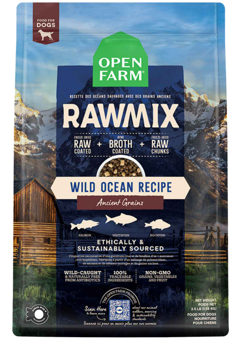Open Farm RawMix Dog Food, Wild Ocean Recipe Ancient Grains, 3.5 Pounds
