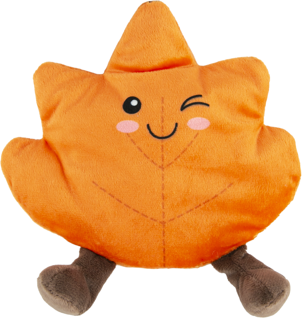 Play On Plush Crinkle Leaf With Legs Dog Toy, 8 Inches
