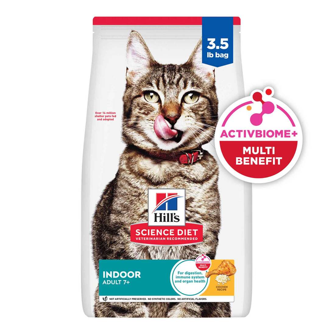 Hill's Science Diet Senior 7+ Indoor Chicken Recipe Dry Cat Food, 3.5 Pound Bag