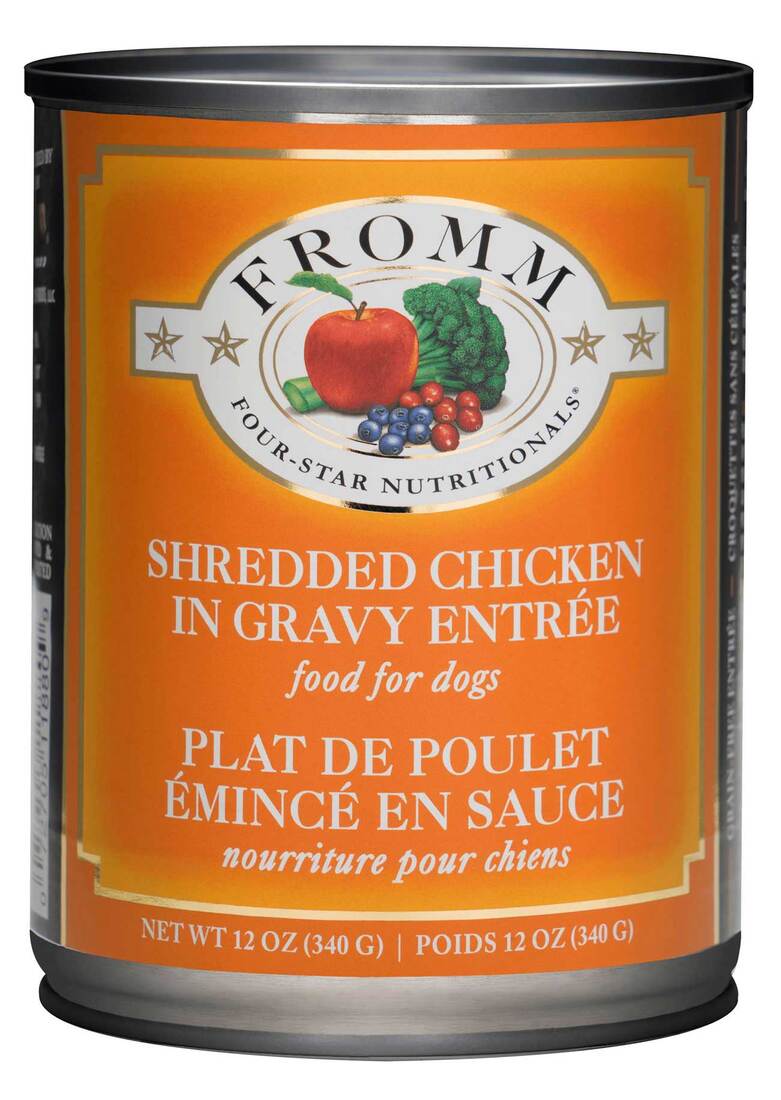 Fromm Four-Star Shredded Chicken in Gravy Entrée Wet Dog Food, 12 Ounces