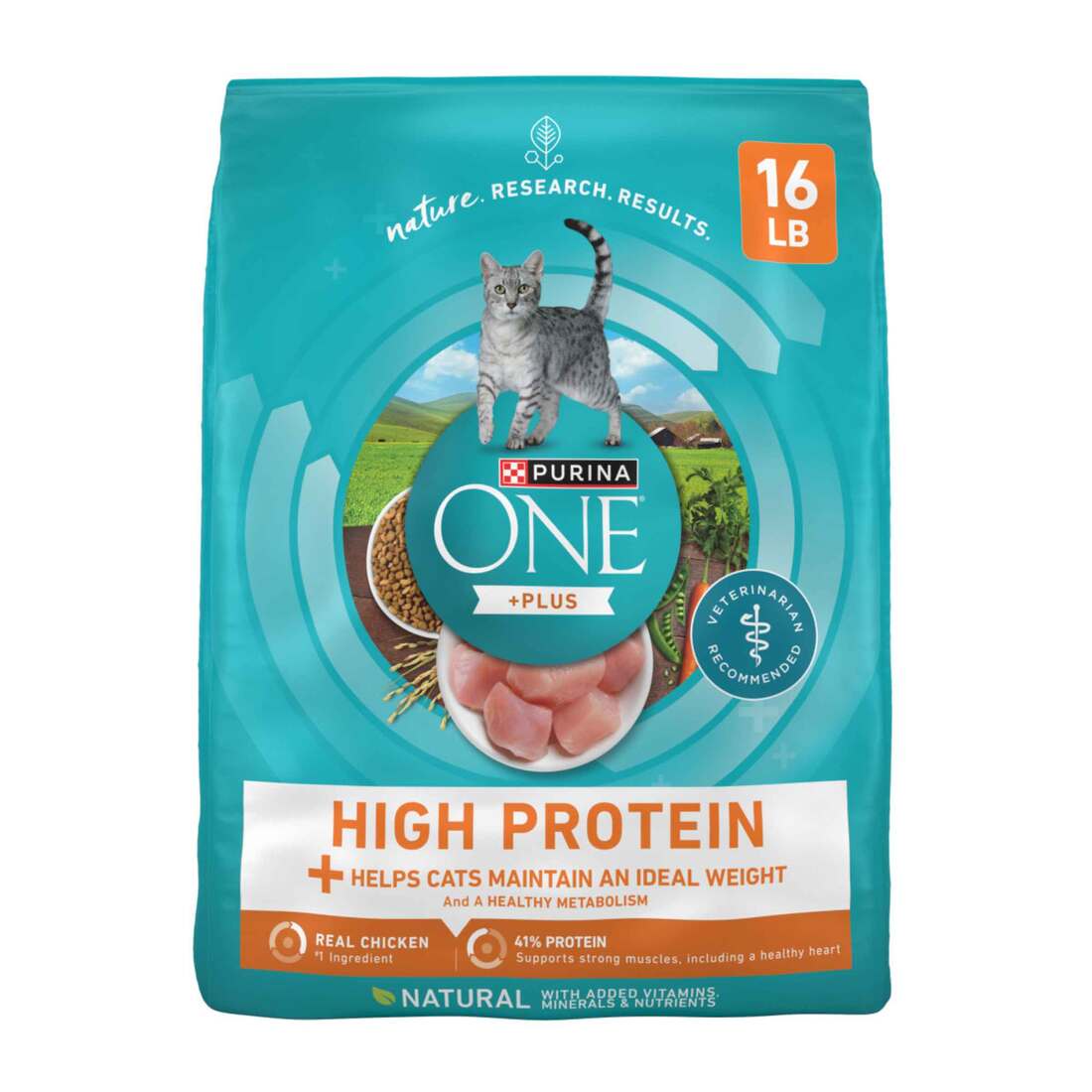 Purina ONE High Protein, Natural Dry Cat Food, Ideal Weight With Turkey