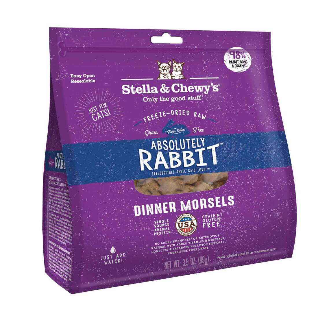 Stella & Chewy's Freeze-Dried Raw Absolutely Rabbit Dinner Morsels Cat Food