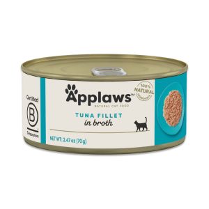 Applaws Natural Wet Cat Food, Tuna Fillet in Broth, 2.47 Ounces