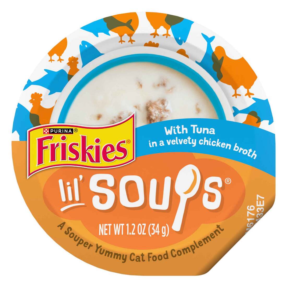 Purina Friskies Natural, Lickable Cat Treats Lil' Soups With Tuna in Chicken Broth - 1.2 Ounce Cup