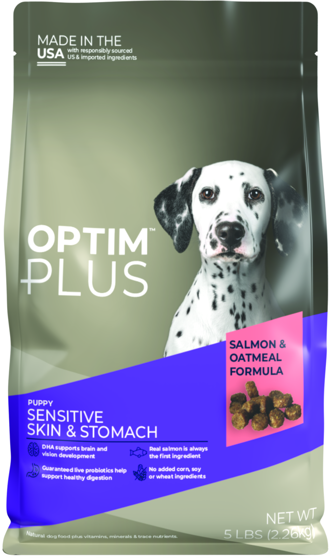 OptimPlus Puppy Sensitive Skin & Stomach Salmon & Oatmeal Formula Dry Dog Food - Image 2