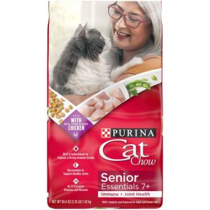 Purina Cat Chow Joint Health Senior Dry Cat Food, Essentials 7+ Immune + Joint Health Recipe