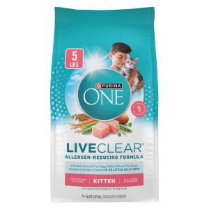 Purina ONE LiveClear Allergen-Reducing Dry Kitten Food Formula With Real Chicken - 5 Pound Bag