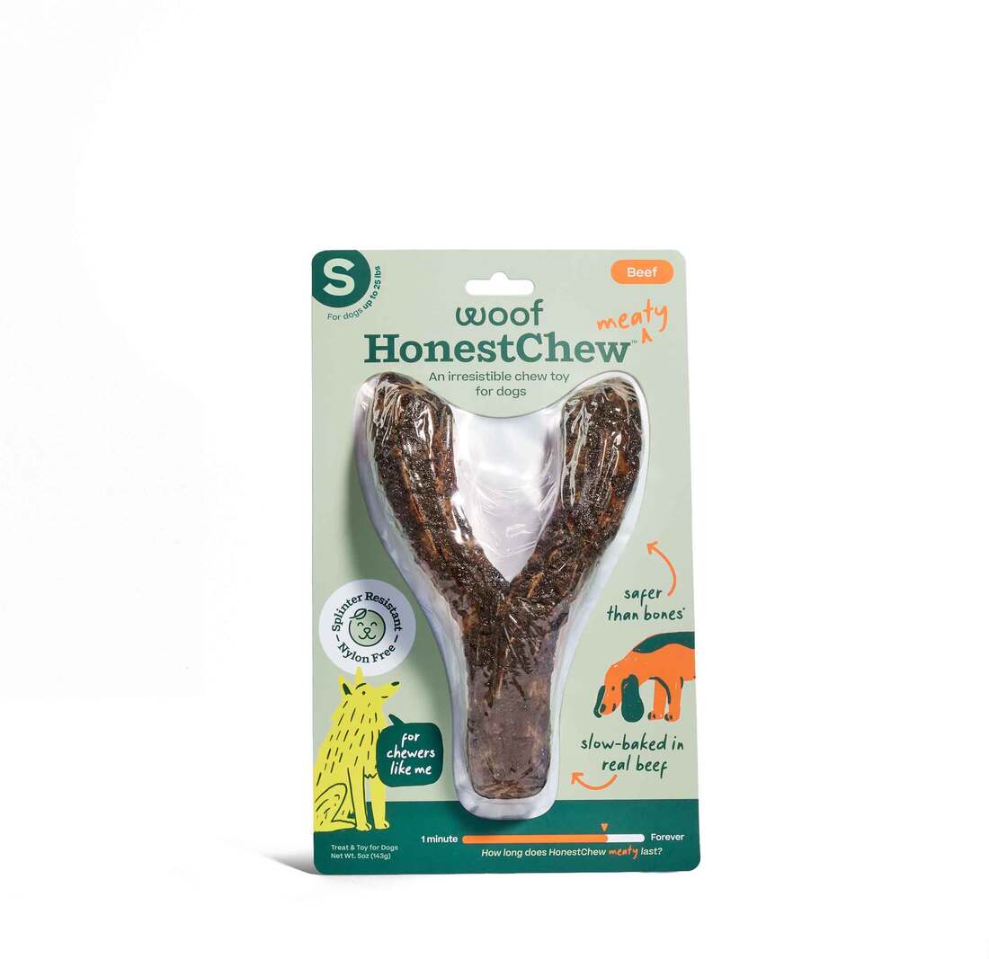 Woof HonestChew Y-Gnawt Meaty Beef Dog Toy - Image 2