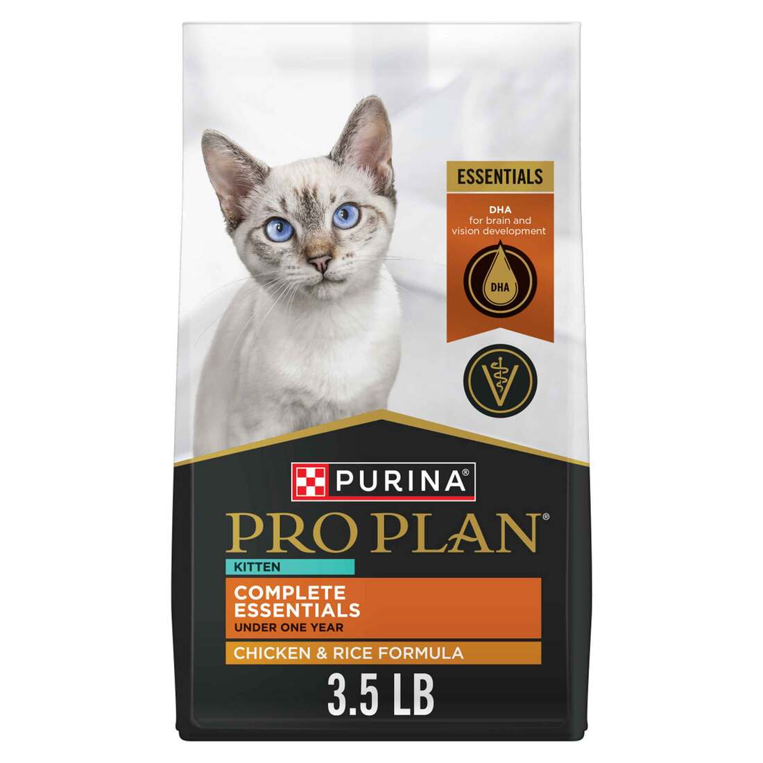 Purina Pro Plan Complete Essentials Dry Kitten Food, Chicken and Rice Formula - 3.5 Pound Bag