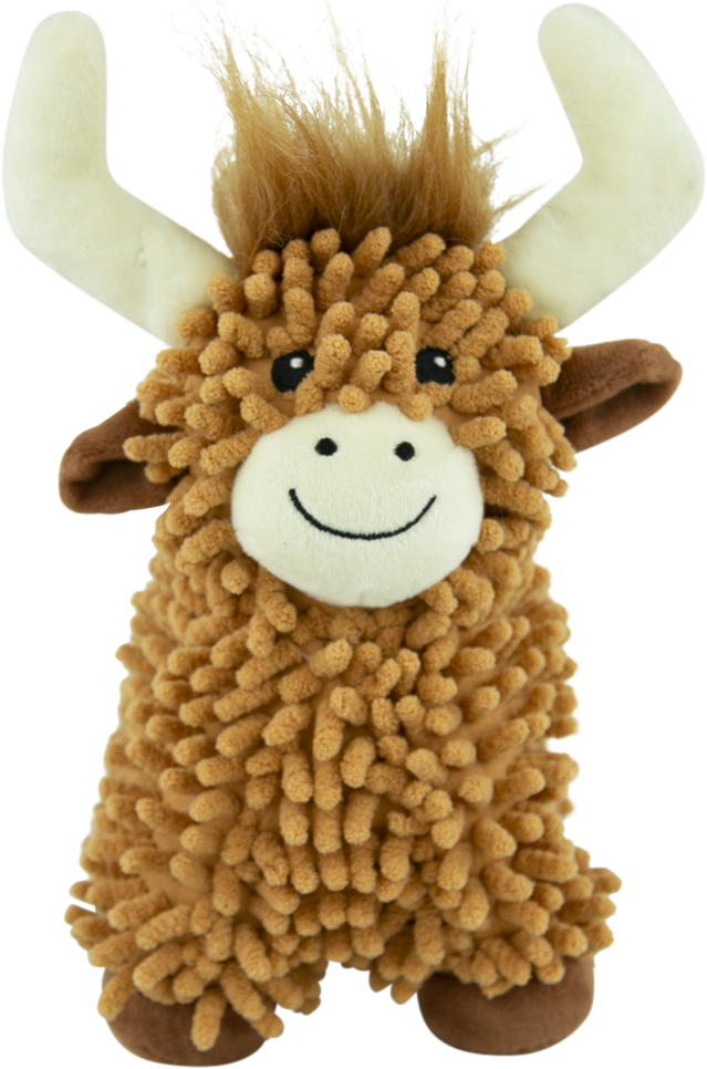 Play On Floppy Highland Cow Dog Toy, 10 Inches