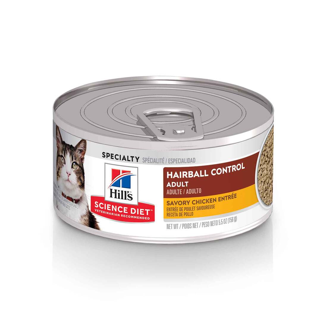 Hill's Science Diet Adult Hairball Control Canned Cat Food, Savory Chicken Entr??e, 5.5 Ounces