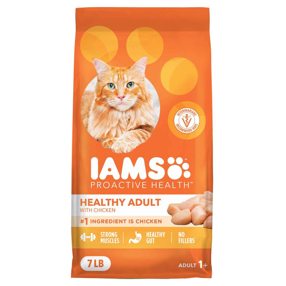 IAMS PROACTIVE HEALTH Adult Healthy Dry Cat Food with Chicken, 7 Pounds