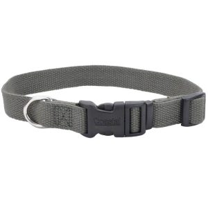 New Earth® Soy Adjustable Dog Collar, Forest Green, 3/4" x 12"-18"