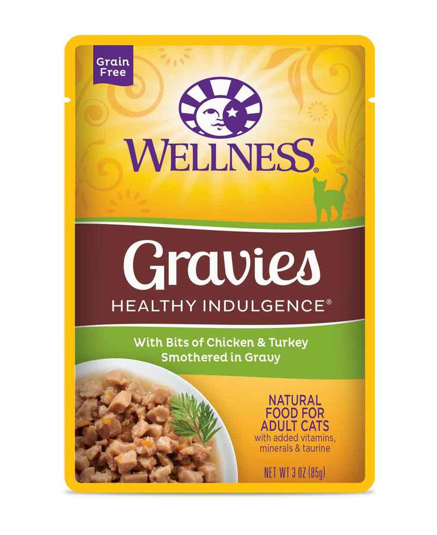 Wellness Healthy Indulgence Natural Wet Cat Food, Gravies Chicken & Turkey, 3 Ounces