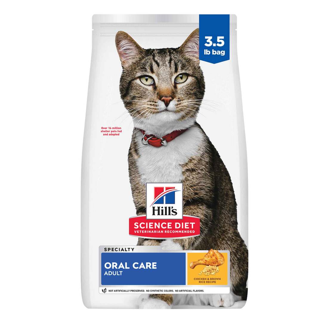 Hill's Science Diet Adult Oral Care Chicken Recipe Dry Cat Food, 3.5 Pound Bag
