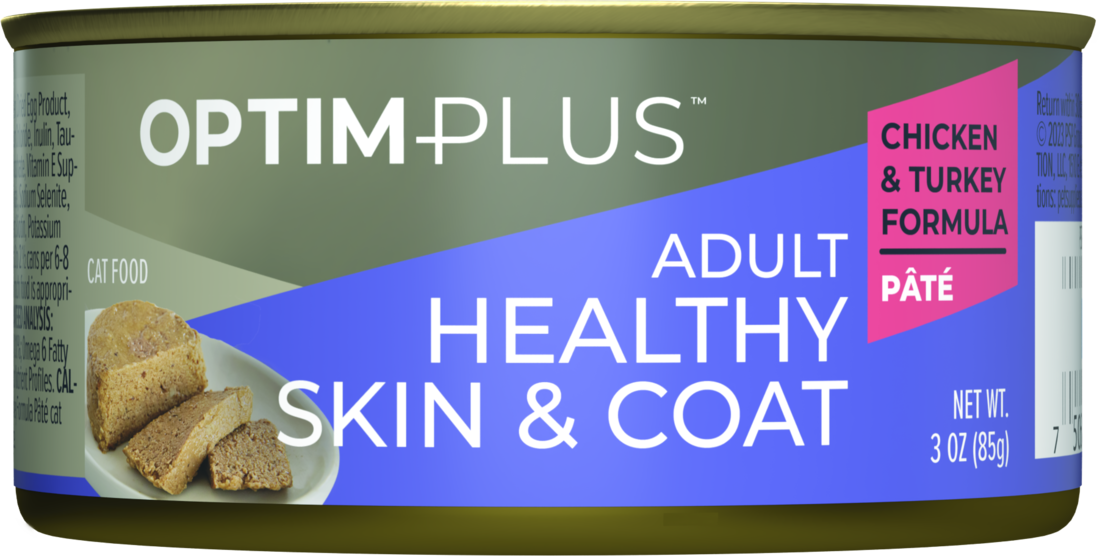 OptimPlus Adult Skin & Coat Chicken & Turkey Formula Wet Cat Food, 3 Ounces