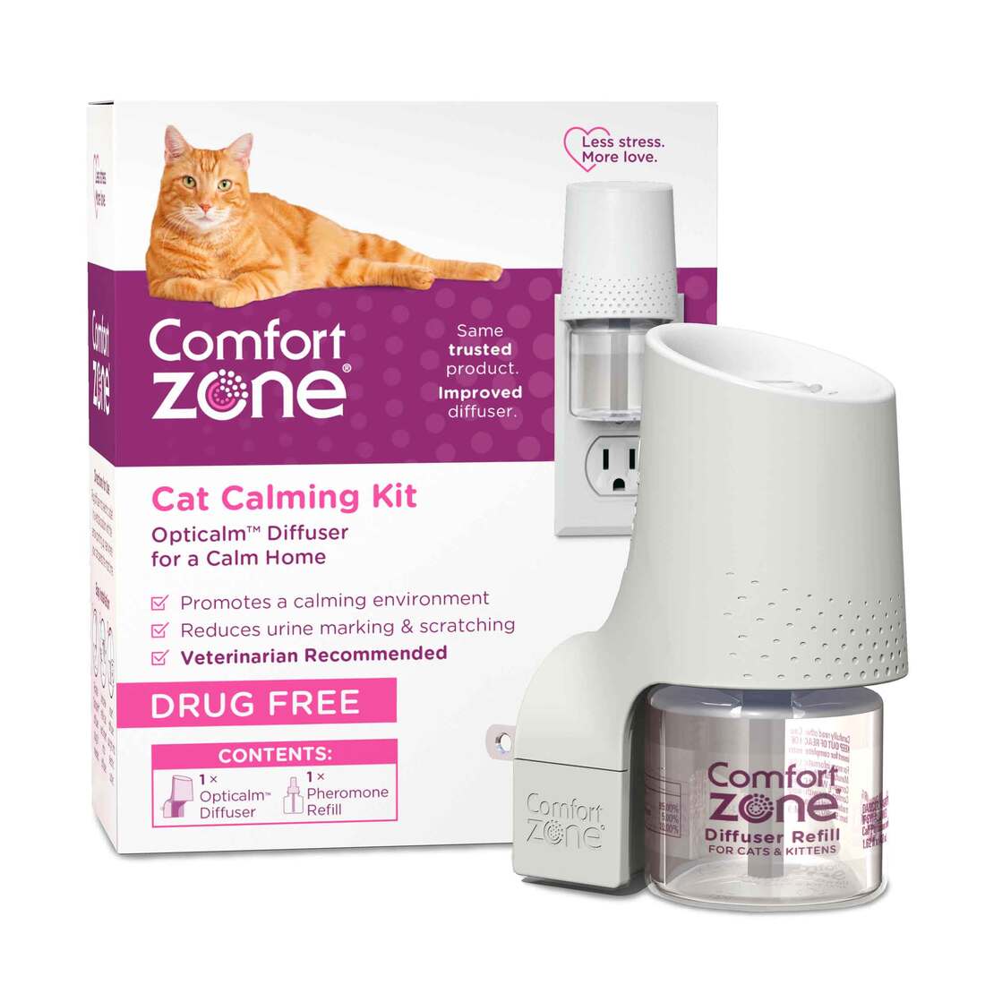 Comfort Zone Cat Calming 30 Day Starter Kit: 1 Diffuser & 1 Refill