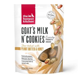 The Honest Kitchen Goat's Milk N' Cookies Dog Treats, Slow Baked with Peanut Butter & Honey, 8 Ounce