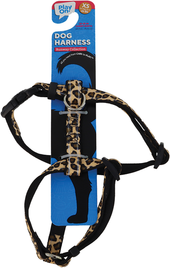 Play On Puffy Dog Harness, Leopard Print - Image 3