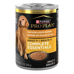 Purina Pro Plan Wet Dog Food For Senior Dogs Adult 7 Plus Chicken and Rice Entree Classic - 13 Ounce
