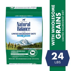 Natural Balance L.I.D. Limited Ingredient Diets Lamb & Brown Rice Puppy Formula Dry Dog Food, 24 Pou