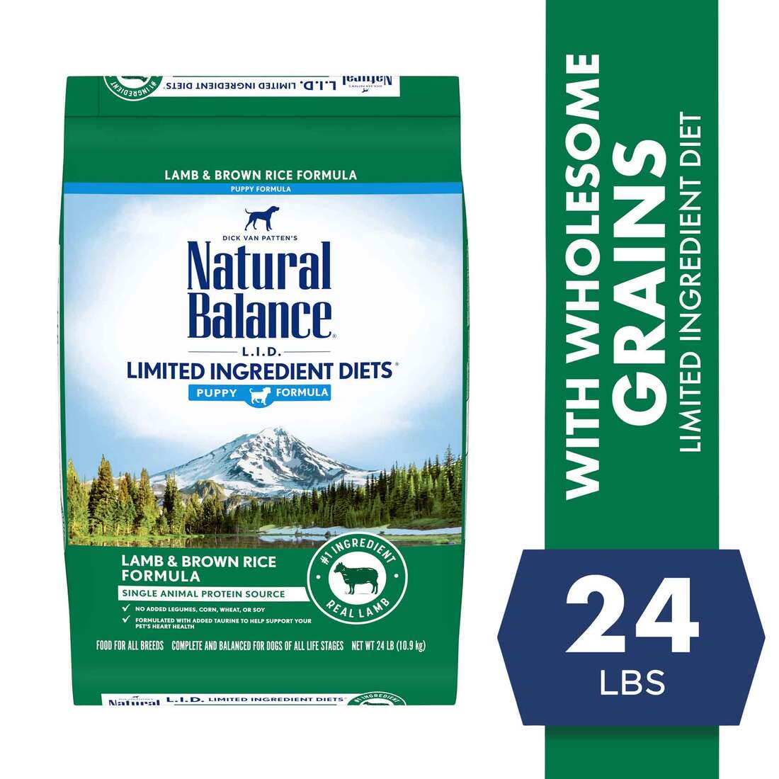Natural Balance L.I.D. Limited Ingredient Diets Lamb & Brown Rice Puppy Formula Dry Dog Food, 24 Pou
