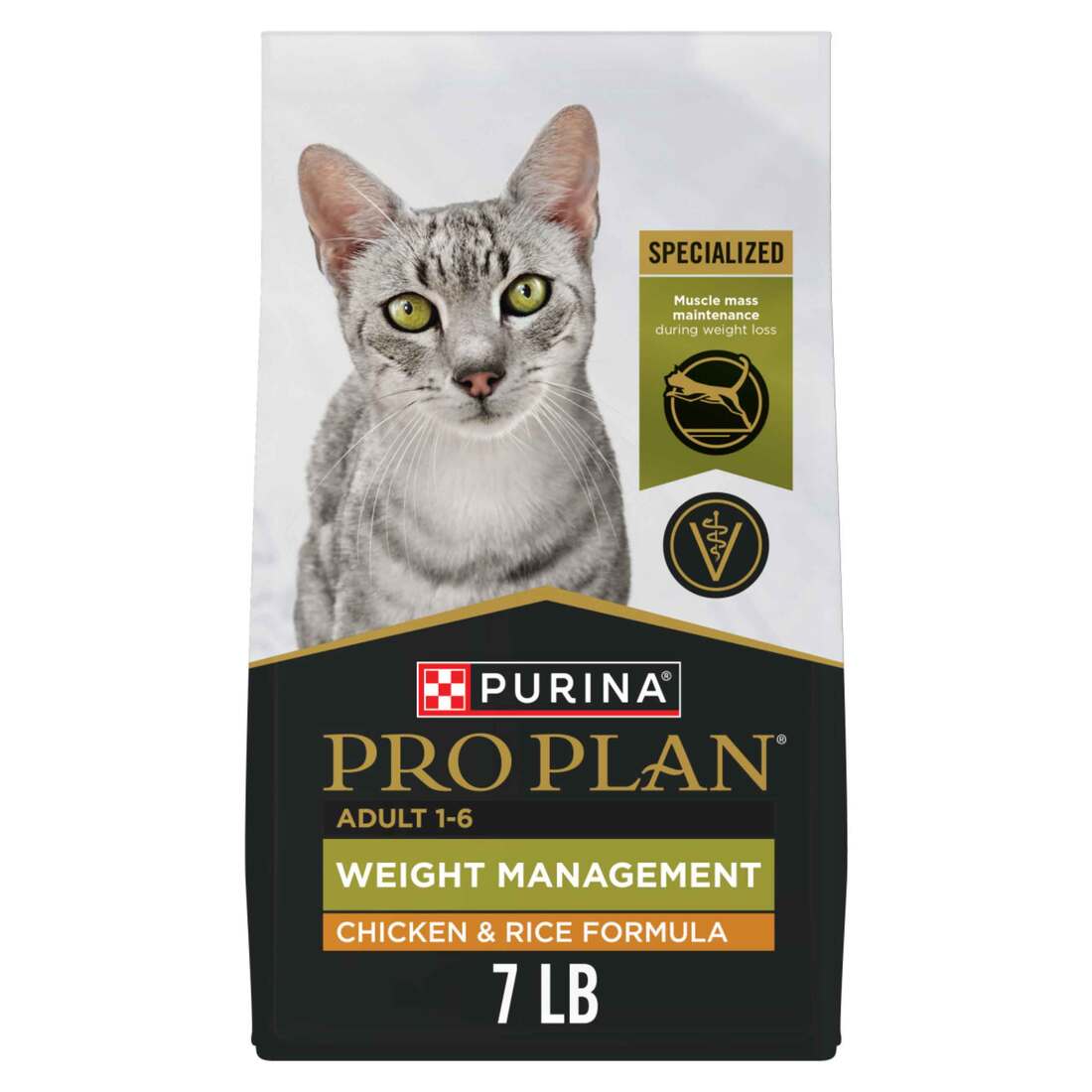 Purina Pro Plan Weight Management Chicken and Rice Adult Formula Dry Cat Food - 7 Pound Bag