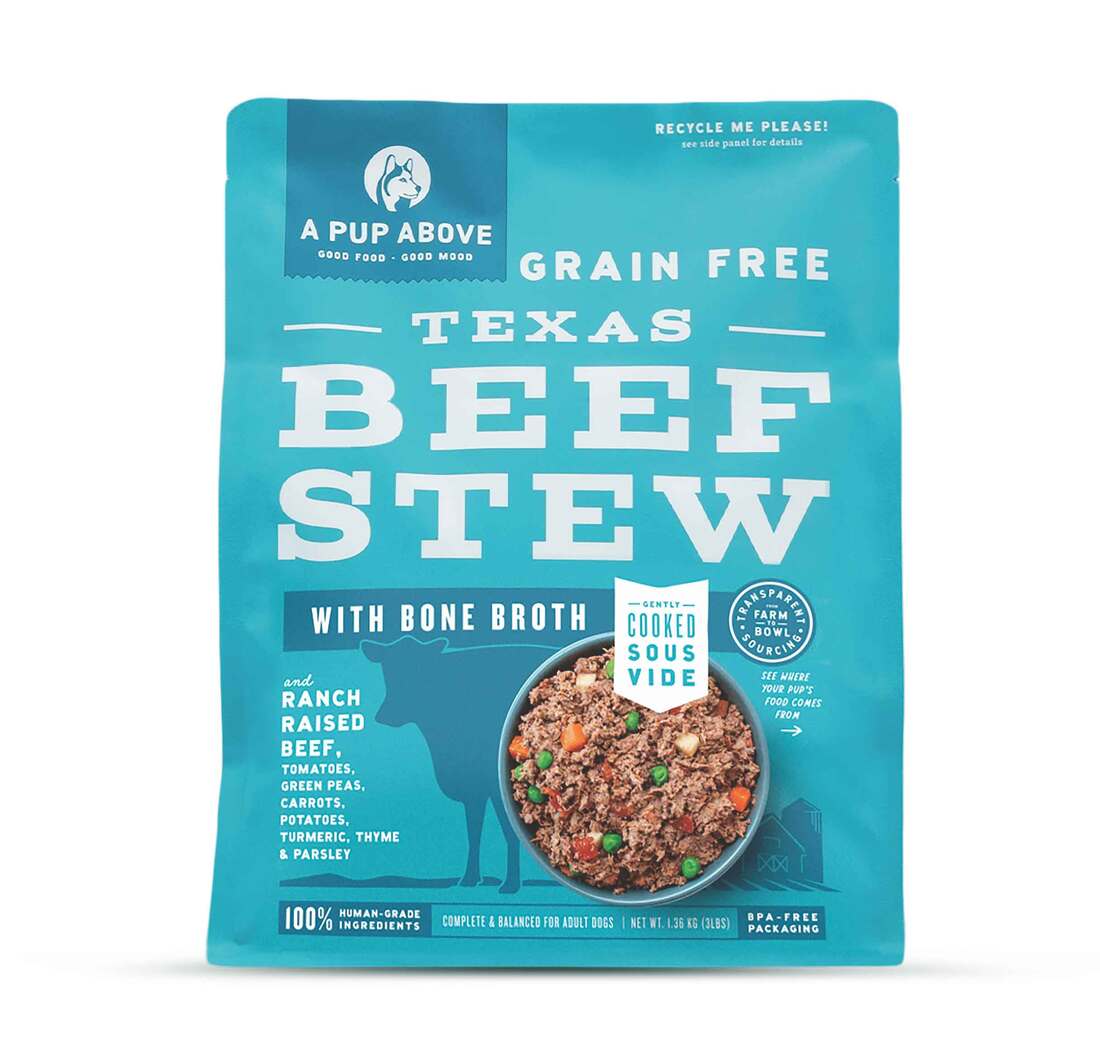 A Pup Above Texas Beef Stew Recipe Frozen Gently Cooked Dog Food, 3 Pound Patty - Not Available For
