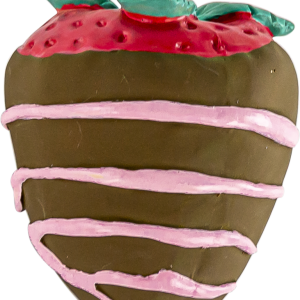 Play On Valentines Day Dog Toy, Latex Strawberry, 3 Inches